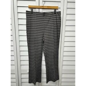 Jules & Leopold Geometric Print Pull On Ponte Kick Flare Pants Size Large